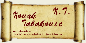 Novak Tabaković vizit kartica